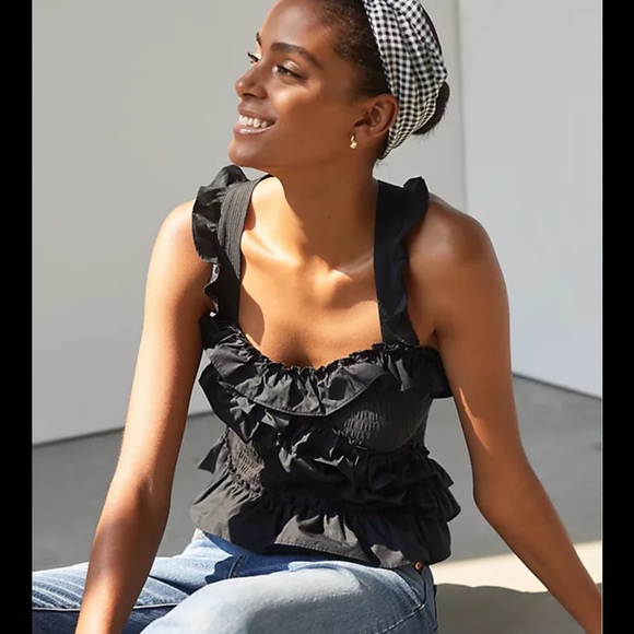 MAEVE | Ruffle Crossback Stretch Top - Picture 2 of 3